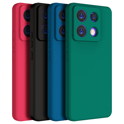 Mobizang Matte Protective Lens Flexible Back Cover for Poco X6 PRO / Redmi Note 13 PRO | Slim Silicone with Soft Lining Shockproof Full Body Bumper Case (Black)