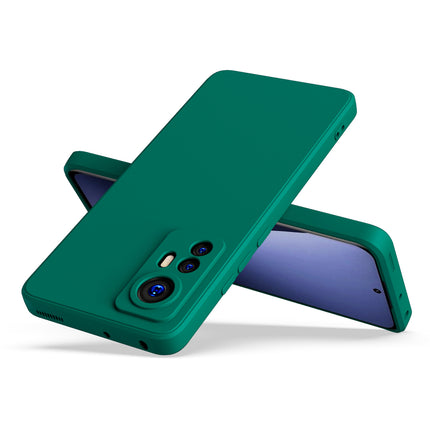 Matte Lens Protective Shockproof Flexible Back Cover for Xiaomi 12 PRO (5G), Slim Silicone with Soft Lining Shockproof Flexible Full Body Bumper Case (Green)