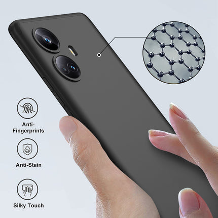 Mobizang Double Dip Full 360 Protection Back Case Cover for Realme 10 Pro Plus (Black)