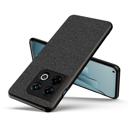 Soft Full Fabric Protective Back Case Cover for OnePlus 10 Pro (Black)