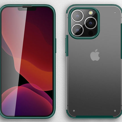 Shield Frosted Acrylic Back Shock Proof Case Cover for Apple iPhone 13 Pro Max (6.7) (Green)