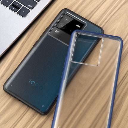 Mobizang Shield Frosted Acrylic Back Shock Proof Case Cover for Vivo iQOO Neo 6 (Blue)