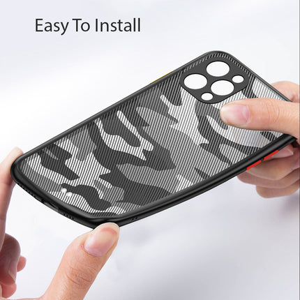Camouflage Paper Thin Back Cover For Apple iPhone 12 Pro Max (6.7) , Super Slim Matte Translucent Full Protection Back Case (Black)