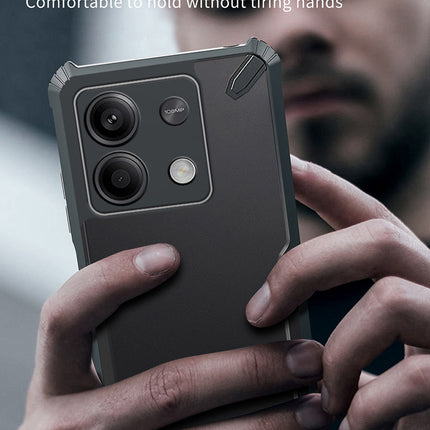 Mobizang Bull Clear Back Cover for Redmi Note 13 PRO | [Military Grade Protection] Shock Proof Slim Hybrid Bumper Case (Black)