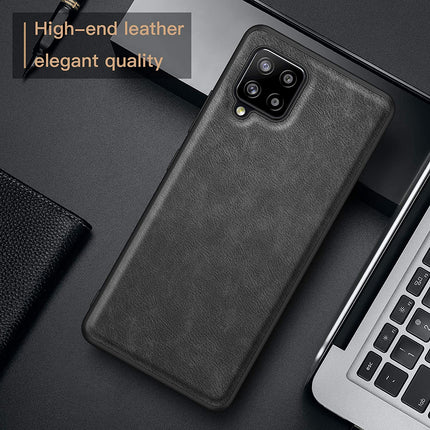 Tux Back Case for Samsung Galaxy M42 (5G) , Slim Leather Case with Soft Edge Shockproof Back Cover (Black)