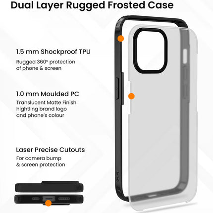 Mobizang Shield Frosted Acrylic Back Shock Proof Case Cover for Apple iPhone 15 Plus (Black)