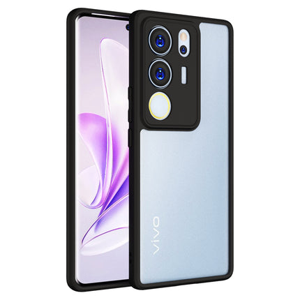 Mobizang Hawkeye Clear Back Cover for Vivo V29 (5G) / Vivo V29 Pro (5G) | Camera Lens Protector Shockproof Slim Clear Case Cover (Black Sides)
