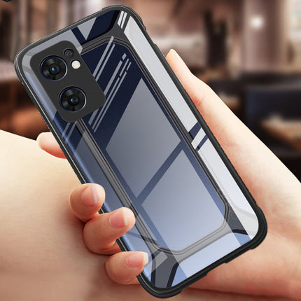 Mobizang Unicorn for Oppo Reno 7 (5G) Clear Back Case, Shock Proof Slim Hybrid Bumper Cover (Black)