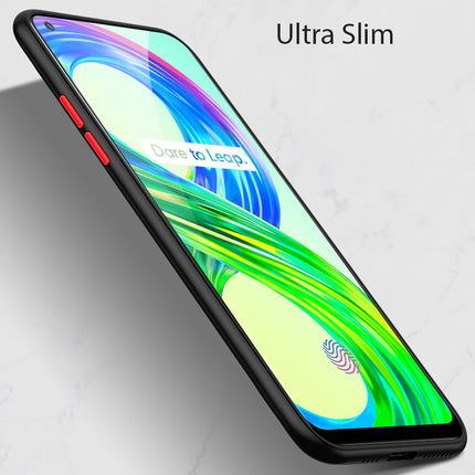 Camouflage Paper Thin Back Cover For Realme 8 Pro / Realme 8 (4G) , Super Slim Matte Translucent Full Protection Back Case (Black)