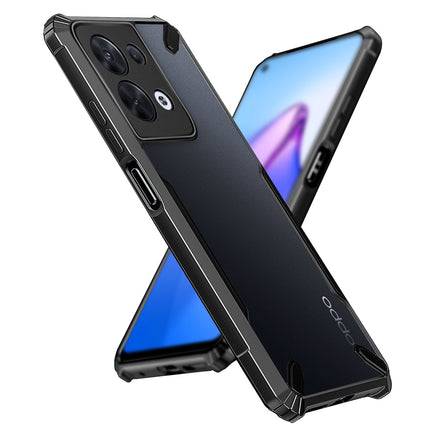Mobizang Bull Back Cover for Oppo Reno 8 Pro (5G) , Shockproof Slim Hybrid Clear Case (Black)