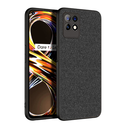 Soft Full Fabric Protective Back Case Cover for Realme 8i (Black)