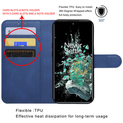 Mobizang Prime Slim Magnetic Flip Cover for OnePlus 10T | PU Leather Shockproof Folio Case with Card Holders RFID Blocking Kickstand (Blue)