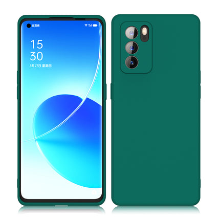 Matte Lens Protective Back Cover for Oppo Reno 6 Pro (5G) , Slim Silicone with Soft Lining Shockproof Flexible Full Body Bumper Case , Green