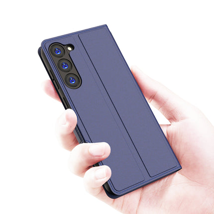 Mobizang Noble Slim Magnetic Leather Flip Case Cover for Samsung Galaxy S23 Plus ,Card Holder Stand Leather Flip Wallet Case (Blue)