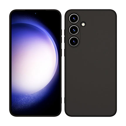Mobizang Matte Protective Lens Flexible Back Cover for Samsung Galaxy S24 Plus | Slim Silicone with Soft Lining Shockproof Full Body Bumper Case (Black)