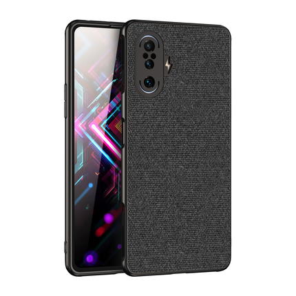 Soft Full Fabric Protective Back Case Cover for Poco F3 GT (Black)