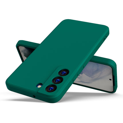 Matte Lens Protective Back Cover for Samsung Galaxy S22 PLUS, Slim Silicone with Soft Lining Shockproof Flexible Full Body Bumper Case (Green)