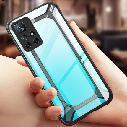 Unicorn for Redmi Note 11T (5G) Clear Back Case, [Military Grade Protection] Shock Proof Slim Hybrid Bumper Cover (Black)