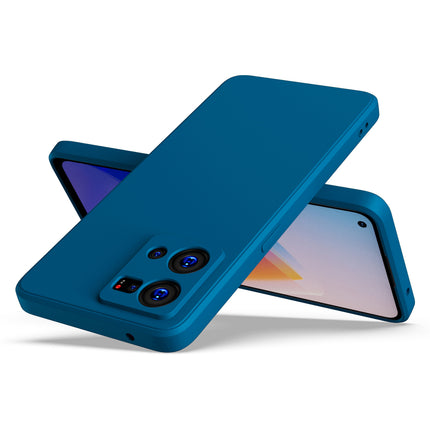 Matte Lens Protective Shockproof Flexible Back Cover for Oppo F21 PRO (4G), Slim Silicone with Soft Lining Shockproof Flexible Full Body Bumper Case (Blue)
