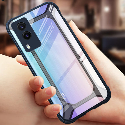 Unicorn for Vivo V21E (5G) Clear Back Case, [Military Grade Protection] Shock Proof Slim Hybrid Bumper Cover (Blue)