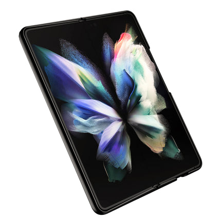 Soft Fabric & Leather Hybrid Protective Case Cover for Samsung Galaxy Z Fold 3 (Brown)