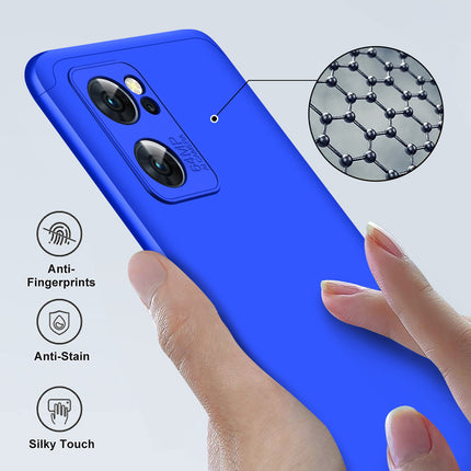 Double Dip Full 360 Protection Back Case Cover for Oppo Reno 7 (5G) (Blue)