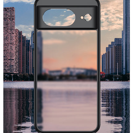 Mobizang Shield Frosted Acrylic Back Shock Proof Case Cover for Google Pixel 8 (Black)