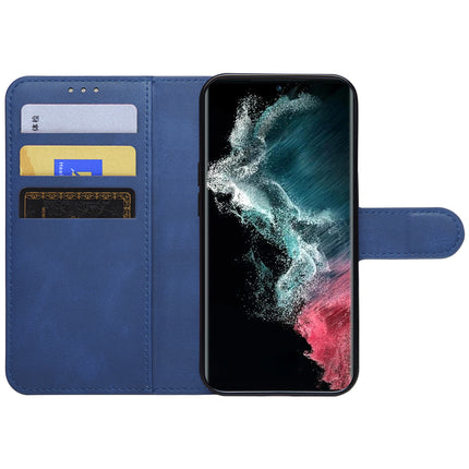 Mobizang Prime Slim Magnetic Flip Cover for Samsung Galaxy S23 Ultra | PU Leather Shockproof Folio Case with Card Holders RFID Blocking Kickstand (Blue)