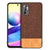 Soft Fabric & Leather Hybrid for Poco M3 Pro Back Cover, Shockproof Protection Slim Hard Back Case (Brown)