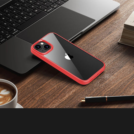 Mobizang Hawkeye Clear Back Cover for Apple iPhone 15 Plus | Camera Lens Protector Shockproof Slim Clear Case Cover (Red)