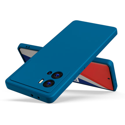 Matte Lens Protective Back Cover for Vivo IQOO 9 Pro , Slim Silicone with Soft Lining Shockproof Flexible Full Body Bumper Case (Blue)