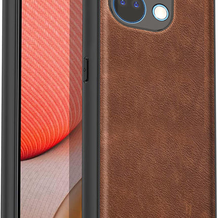 Mobizang Tux Leather Back Cover for Oneplus Nord 3 | Slim Shockproof Camera Protection Bumper Case (Brown)