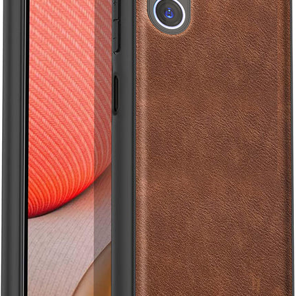 Mobizang Tux Leather Back Cover for Samsung Galaxy F34 (5G) / M34 (5G) | Slim Shockproof Camera Protection Bumper Case (Brown)