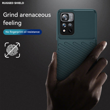 Mobizang Thunder Protective Flexible Back Cover for Xiaomi 11i / 11i Hypercharge | Slim Anti Slip Rugged TPU Shockproof Full Body Bumper Case (Green)