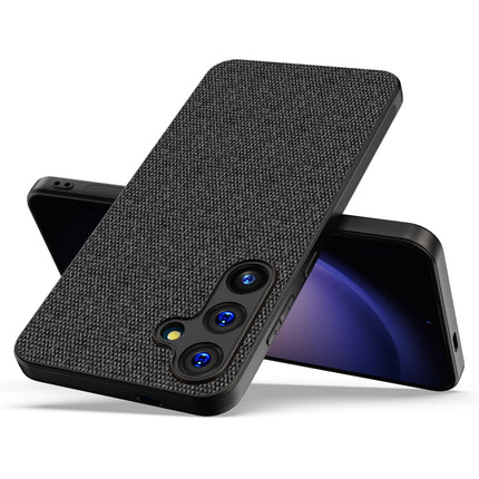 Mobizang Soft Full Fabric Protective Back Case Cover for Samsung Galaxy S24 PLUS | Shockproof Slim Hard Anti Slip Back Case (Black)