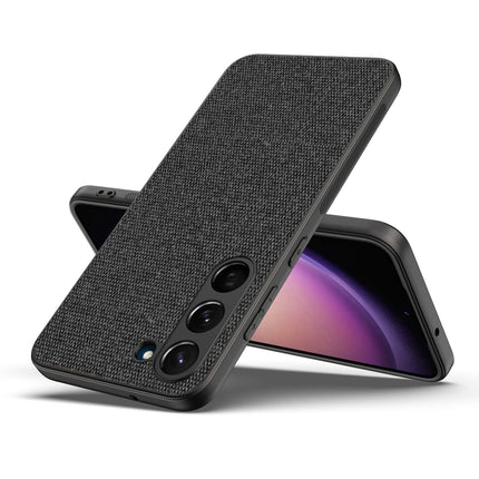Mobizang Soft Full Fabric Hybrid for Samsung Galaxy S23 Back Cover | Shockproof Hybrid Slim Hard Anti Slip Back Case (Black)