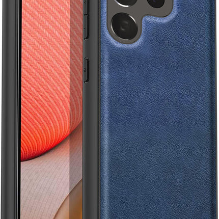 Mobizang Tux Back Case for Samsung Galaxy S23 ULTRA | Slim Leather Shockproof Camera Protection Back Cover (Blue)