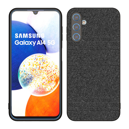 Mobizang Soft Full Fabric Protective Back Case Cover for Samsung Galaxy A14 (5G) | Shockproof Slim Hard Anti Slip Back Case (Black)