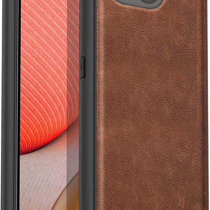 Mobizang Tux Leather Back Cover for Apple iPhone 15 | Slim Shockproof Camera Protection Bumper Case (Brown)