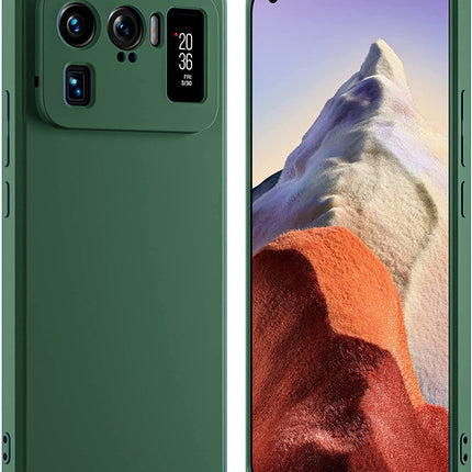 Matte Lens Protective Back Cover for Xiaomi Mi 11 Ultra , Slim Silicone with Soft Lining Shockproof Flexible Full Body Bumper Case (Green)