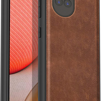 Mobizang Tux Leather Back Cover for Oppo Reno 10 / Reno 10 PRO | Slim Shockproof Camera Protection Bumper Case (Brown)