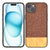 Mobizang Soft Fabric & Leather Hybrid Protective Back Cover for Apple iPhone 15 | Shockproof Slim Hard Anti Slip Back Case (Brown)