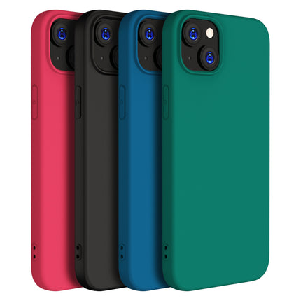 Mobizang Matte Protective Lens Flexible Back Cover for Apple iPhone 15 Plus | Slim Silicone with Soft Lining Shockproof Full Body Bumper Case (Black)