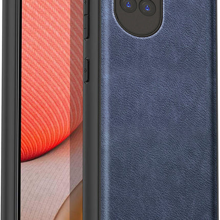 Mobizang Tux Leather Back Cover for Oppo Reno 10 / Reno 10 PRO | Slim Shockproof Camera Protection Bumper Case (Blue)