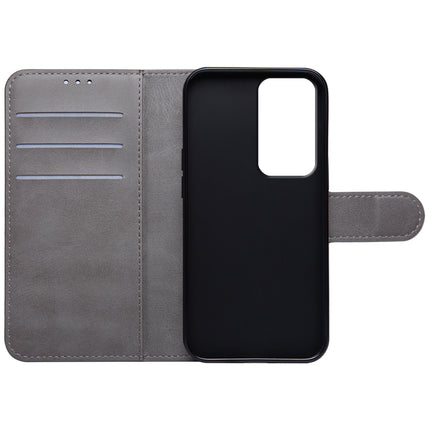 Mobizang Prime Slim Magnetic Flip Cover for Samsung Galaxy S23 Ultra | PU Leather Shockproof Folio Case with Card Holders RFID Blocking Kickstand (Grey)