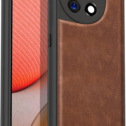 Mobizang Tux Back Case for OnePlus 11R | Slim Leather Shockproof Camera Protection Back Cover (Brown)