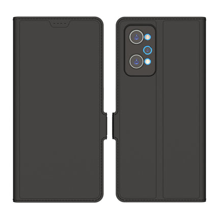 Mobizang Noble Slim Magnetic Leather Flip Case Cover for Realme GT NEO 3T , Magnetic and Card Holder Stand Leather Flip Wallet Case (Black)