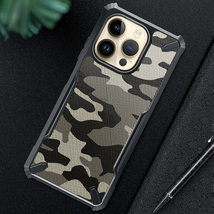 Mobizang Bull Camouflage Back Cover for Apple iPhone 14 Pro , Shockproof Slim Hybrid Case (Black)