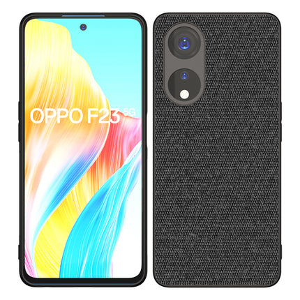 Mobizang Soft Full Fabric Protective Back Case Cover for OPPO F23 | Shockproof Slim Hard Anti Slip Back Case (Black)