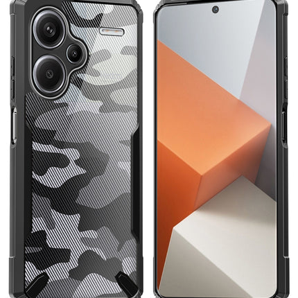 Mobizang Bull Camouflage Back Cover for Redmi Note 13 PRO PLUS | [Military Grade Protection] Shock Proof Slim Hybrid Bumper Case (Black)